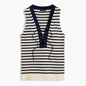 J. Crew Striped Nautical Lace Up Sleeveless Top